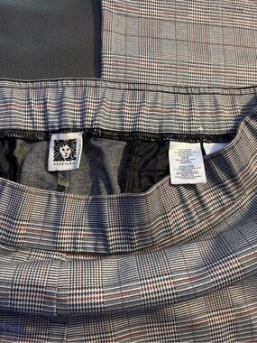 Anne Klein Glen Plaid Pants with Red Pinstripe